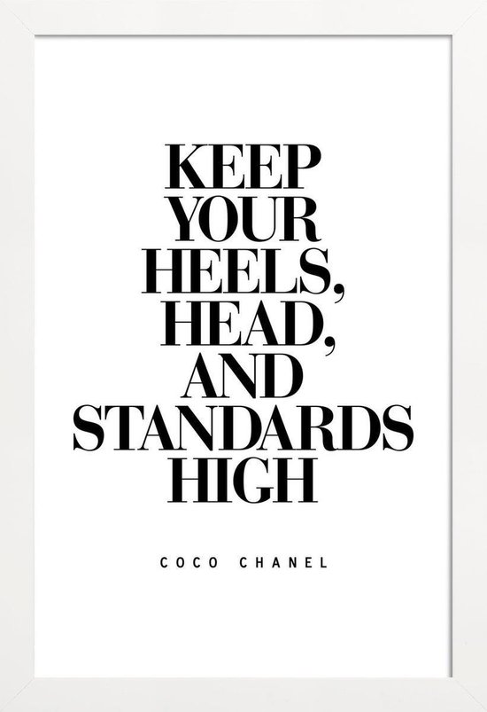 JUNIQE Poster met houten lijst Keep Your Heels Citaat JUNIQE Poster met houten lijst Keep Your Heels Citaat