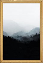 JUNIQE - Poster met houten lijst Woods 5Y -20x30 /Wit & Zwart
