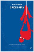 JUNIQE - Poster in kunststof lijst Spiderman -30x45 /Blauw & Rood