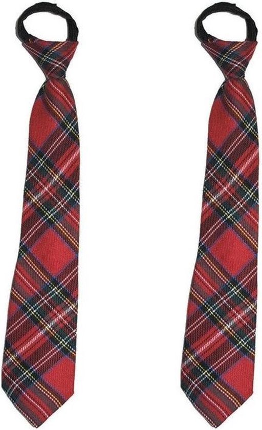 2x pièces robe de soirée à carreaux écossais cravate rouge - outfit de  carnaval écossaise | bol.com