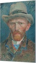 Wandpaneel Zelfportret van Vincent van Gogh  | 80 x 120  CM | Zwart frame | Wandgeschroefd (19 mm)
