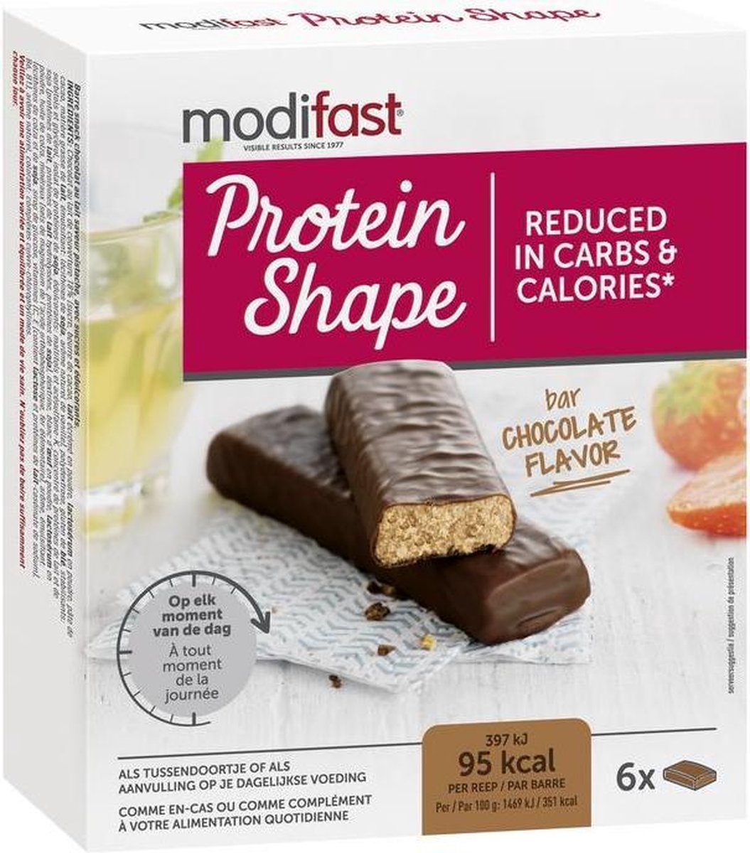 Modifast Protein Shape  Reep Chocolade - 6 stuks