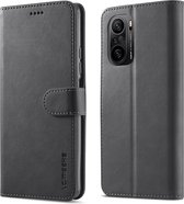LC.IMEEKE Luxe Book Case - Xiaomi Poco F3 Hoesje - Zwart