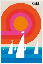 JUNIQE - Poster in kunststof lijst Vintage Kiel 81 -20x30 /Kleurrijk