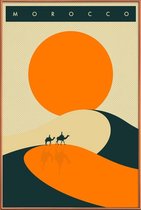 JUNIQE - Poster met kunststof lijst Morocco -13x18 /Ivoor & Oranje