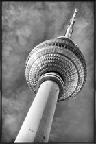 JUNIQE - Poster in kunststof lijst Berlin Fernsehturm -40x60 /Grijs &