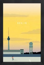 JUNIQE - Poster in houten lijst Berlijn - retro -20x30 /Geel