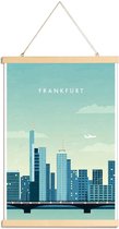JUNIQE - Posterhanger Frankfurt - retro -30x45 /Blauw