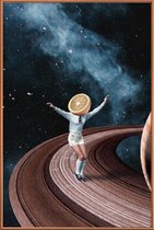 JUNIQE - Poster met kunststof lijst Jumping Oranges in My Head -30x45