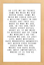 JUNIQE - Poster met houten lijst Life Is Beautiful -13x18 /Wit & Zwart