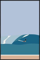JUNIQE - Poster met kunststof lijst Fornøjelse Surf No. 03 -13x18