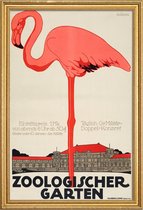 JUNIQE - Poster met houten lijst Zoologischer Garten -13x18 /Ivoor &