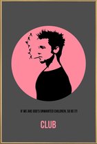 JUNIQE - Poster met kunststof lijst Fight Club -13x18 /Roze & Zwart