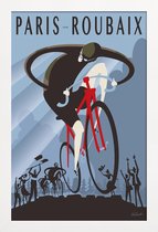 JUNIQE - Poster in houten lijst Parijs Roubaix 1896 - Wielrennen