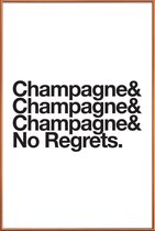 JUNIQE - Poster met kunststof lijst Champagne & Regrets -20x30 /Wit &