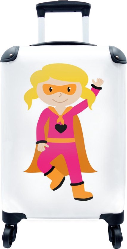 Valise - Illustration d'un enfant en super-héros en action avec un costume  rose -... | bol.com