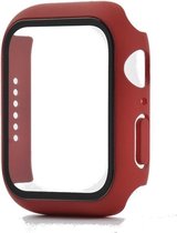 Apple Watch 38MM Full Cover Hoesje + Screenprotector - Kunststof - TPU - Apple Watch Case - Donkerrood