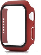 Hoesje geschikt voor Apple Watch 38MM - Hardcase - Screenprotector - Kunststof - Donkerrood