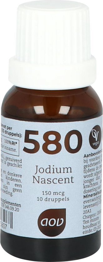 AOV 580 Jodium Nascent 150 mcg - ml Mineralen - Voedingssupplement | bol.com