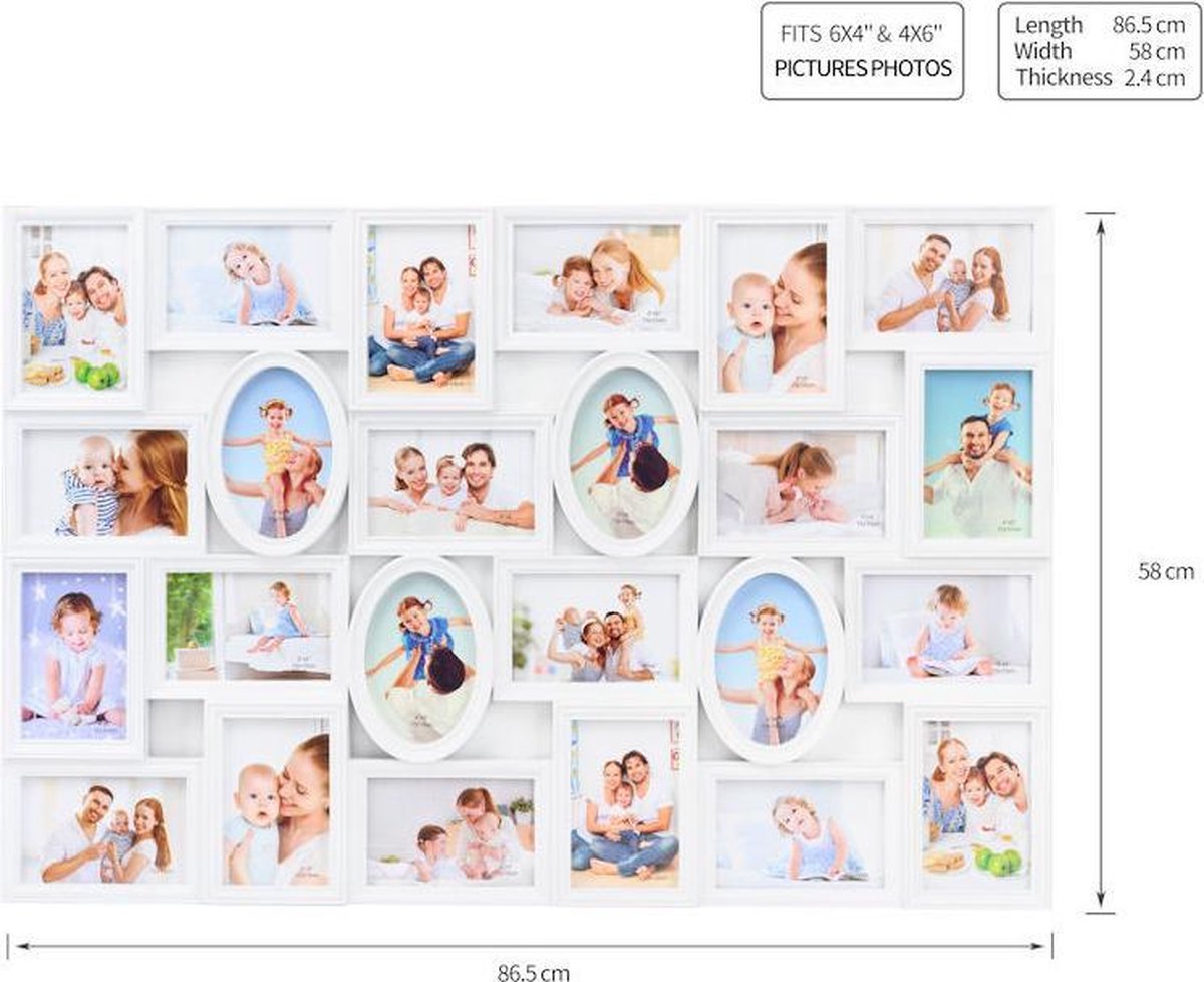 Decopatent® XL Collage de cadre photo pour 24 photos de 10x15 et