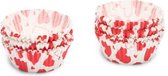 Medina Cupcakevormen Hartjes 5 Cm Papier Rood/Wit 200 Stuks