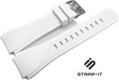 Siliconen Smartwatch bandje - Geschikt voor Strap-it 20mm horlogeband siliconen - Quick release watch strap - wit - Strap-it Horlogeband / Polsband / Armband