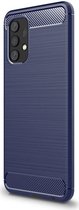 Samsung Galaxy A32 4G Hoesje Geborsteld TPU Back Cover Blauw