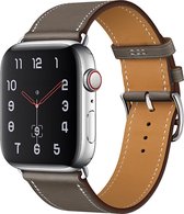 Bandje geschikt voor Apple Watch 42/44MM - Maat L - Horlogebandje - Polsband - Kunstleer - Grijs