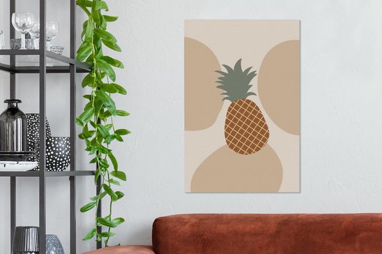Toile Peinture Fruit - Pastel - Ananas - 40x60 cm - Décoration murale