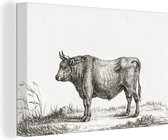 Canvas Schilderij Staande stier - schilderij van Jean Bernard - 120x80 cm - Wanddecoratie