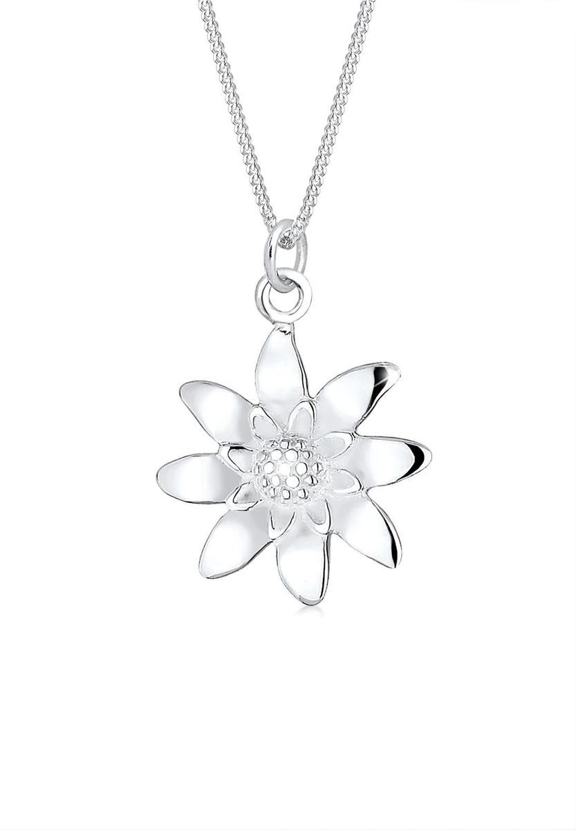 Elli - Halsketting - Dames Edelweiss Hanger Dracht Eenvoudig in 925 Sterling Zilver - Dames