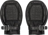 Pain - Bondage Mittens Padded With Metal Teeth - Zwart