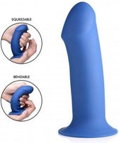 Squeezable Thick Phallic Dildo - Blue