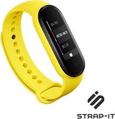 Siliconen Smartwatch bandje - Geschikt voor  Xiaomi Mi band 5 / 6 siliconen bandje - geel - Strap-it Horlogeband / Polsband / Armband