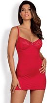 Obsessive - Jolierose Chemise & String Rood L/XL