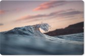 Muismat Zee - Kleine golf breekt in de zee muismat rubber - 27x18 cm - Muismat met foto
