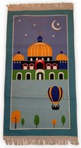 Kindergebedskleed blauw met luchtballon Motief