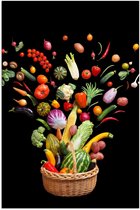 Poster – Mandje met Fruit en Groente - 80x120cm Foto op Posterpapier