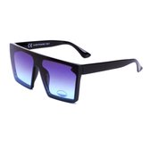 Visionmania Zonnebrillen Heren Rechthoekig - UV 400 - Blauwe lenzen - Zwart frame