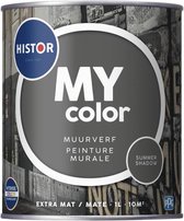 Histor MY Color Muurverf Extra Mat - Reinigbaar - Extra Dekkend - 1L - Summer Shadow - Donkergrijs