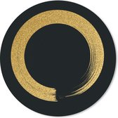 Muismat Goud - Cirkel van gouden glitter op een zwarte achtergrond Muismat rond - 20x20 cm - Muismat met foto