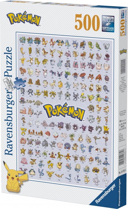 Ravensburger puzzel Eerste generatie Pokémon - 500 stukjes - Ravensburger