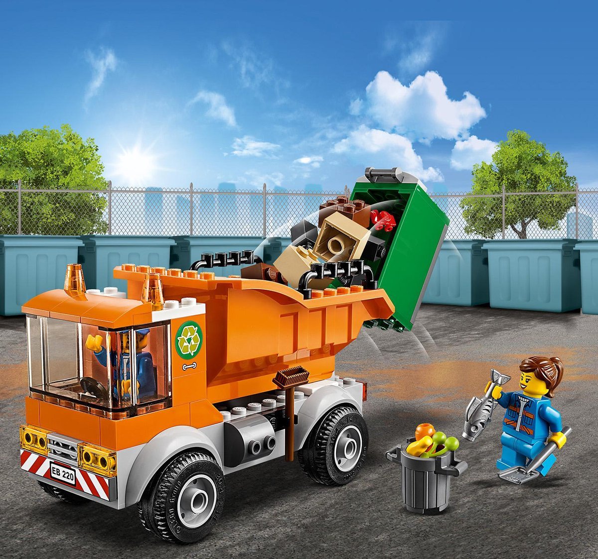 LEGO City 60386 Le Camion de Recyclage, Jouet Camion-Poubelle, Jeu Éd