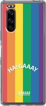 Sony Xperia 5 II Hoesje Transparant TPU Case - #LGBT - Ha! Gaaay #ffffff