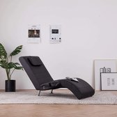 Medina Massage chaise longue met kussen kunstleer bruin