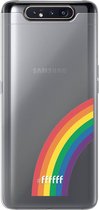 6F hoesje - geschikt voor Samsung Galaxy A80 -  Transparant TPU Case - #LGBT - Rainbow #ffffff