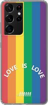 6F hoesje - geschikt voor Samsung Galaxy S21 Ultra -  Transparant TPU Case - #LGBT - Love Is Love #ffffff