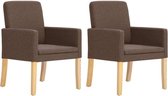 Medina Eetkamerstoelen 2 st stof bruin