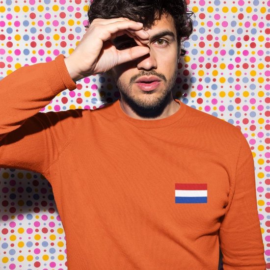 Oranje EK WK Koningsdag Trui Nederlandse Vlag (MAAT M - UNISEKS FIT) | Oranje kleding / sweaters | WK Feestkleding