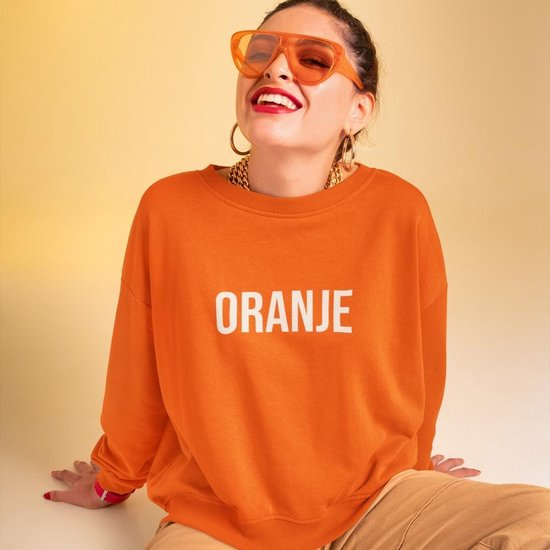 Oranje EK WK Koningsdag Trui met tekst Oranje (MAAT XXL - UNISEKS FIT) | Dames & Heren Sweater | WK Feestkleding